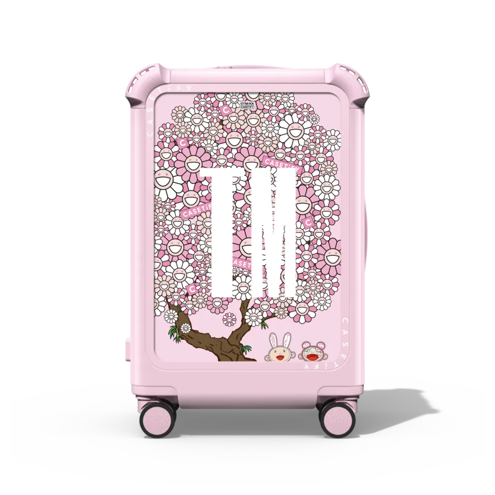 KAIKAI AND KIKI - HANAMI (GLOSSY PRIMROSE PINK) CARRY-ON SUITCASE